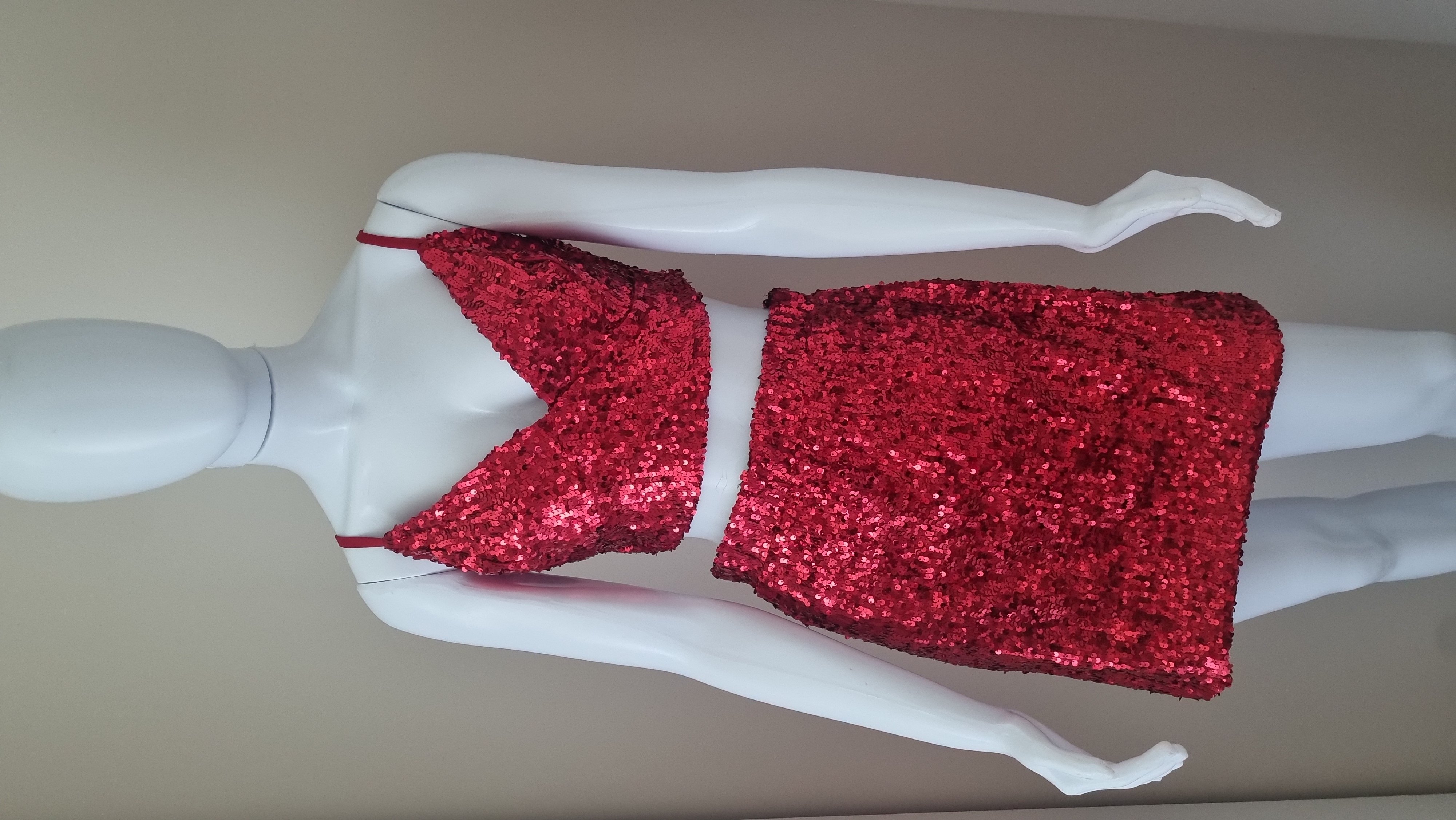 Conjunto Festa Paetê Vermelho