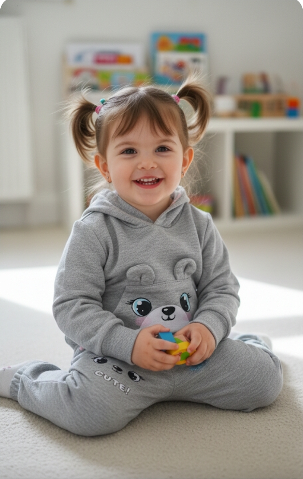 Conjunto Infantil Ursinho Cinza