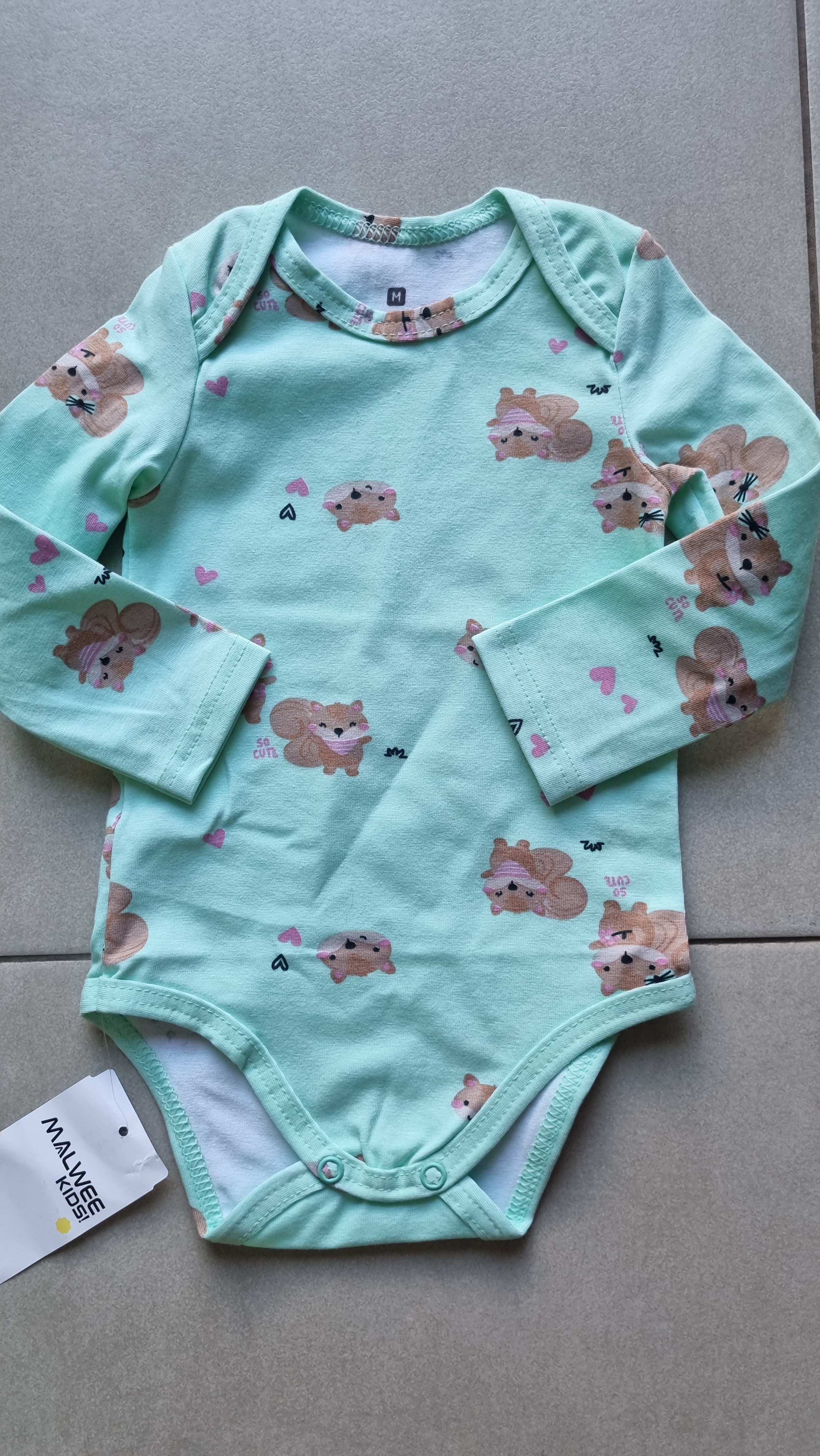 Body Bebê Manga Longa Esquilo