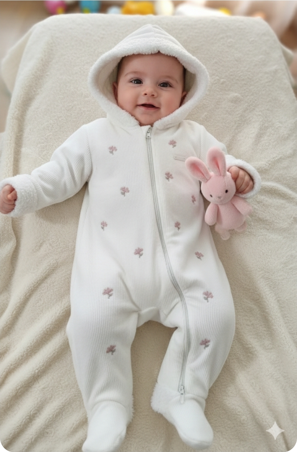 Macacão de Bebê com Capuz