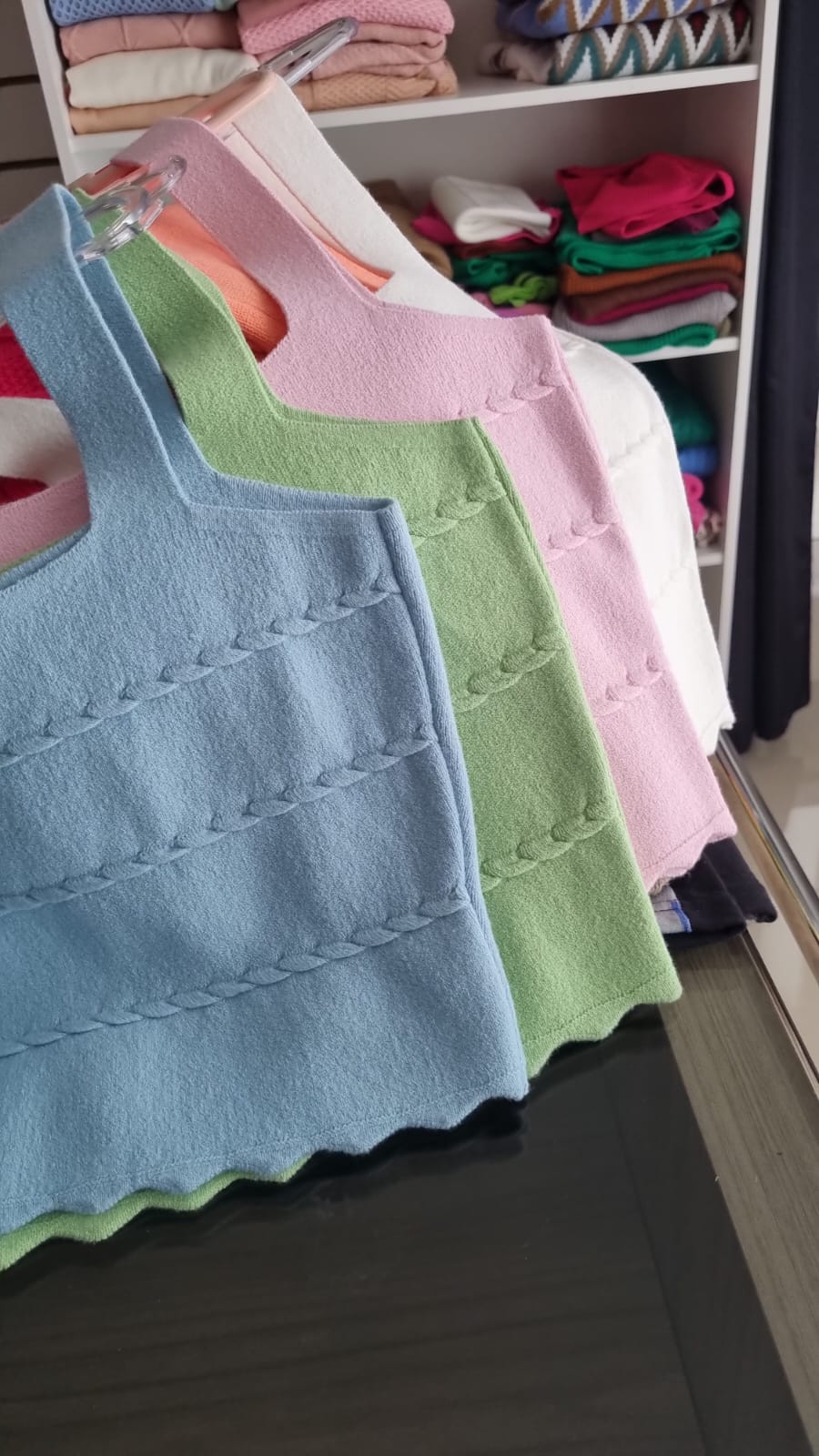 cropped em tricot modal