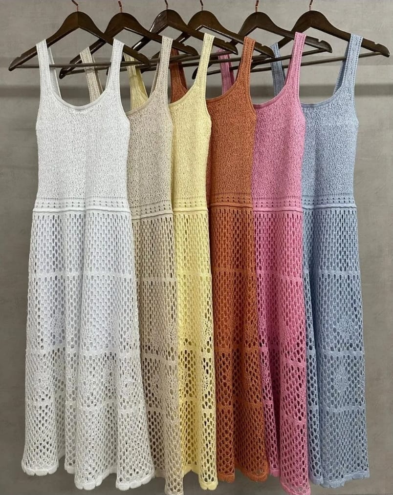 vestido midi modelo regata