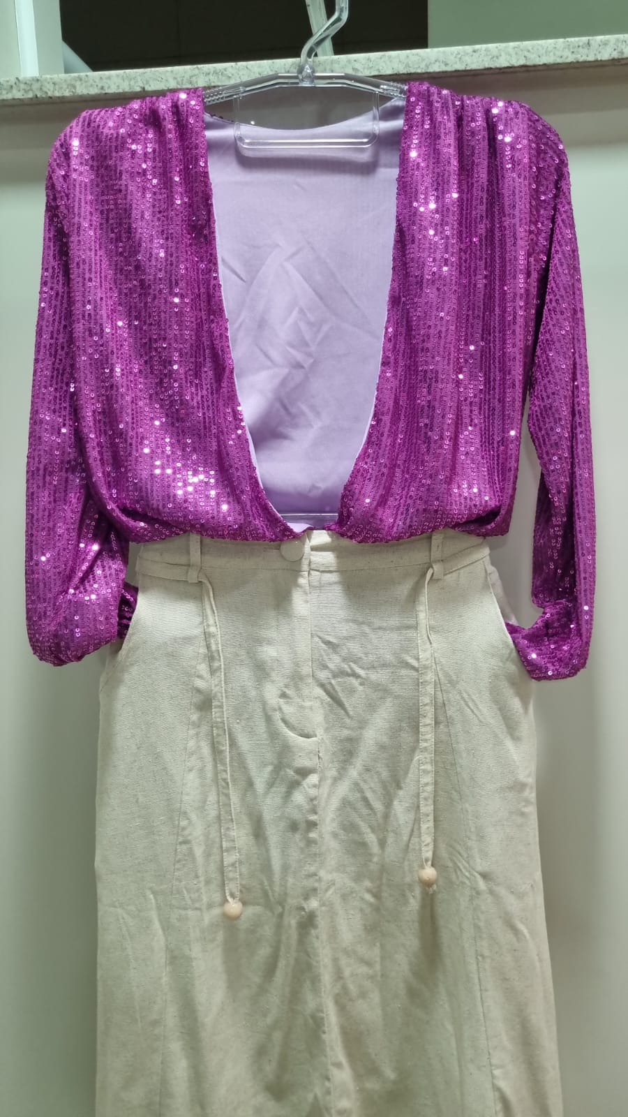 Body de Paetês Rosa