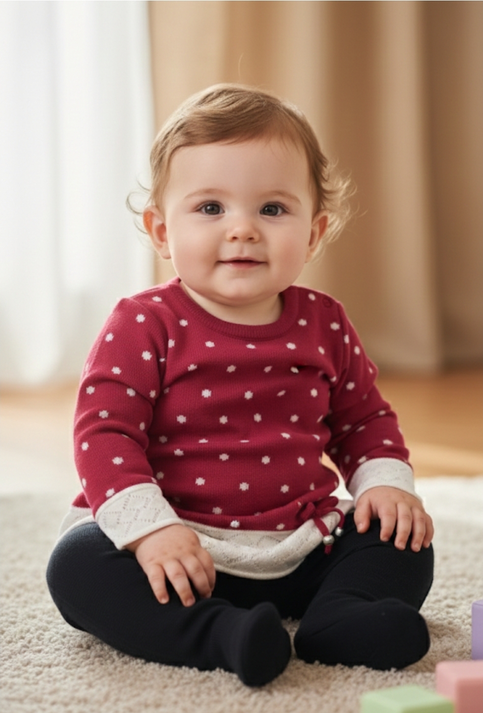 Conjunto Infantil Vermelho Poá