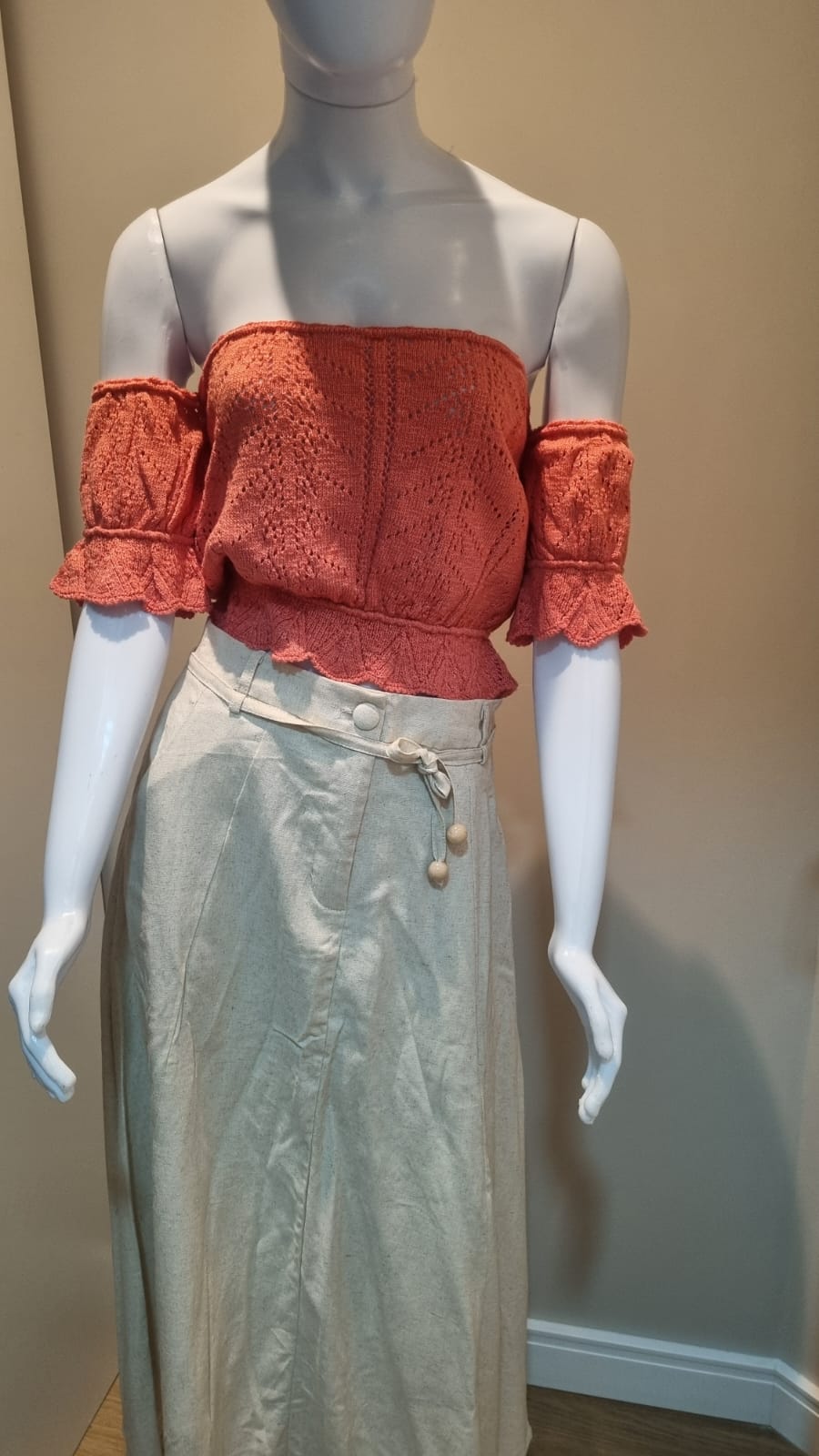 Cropped ciganinha em tricot