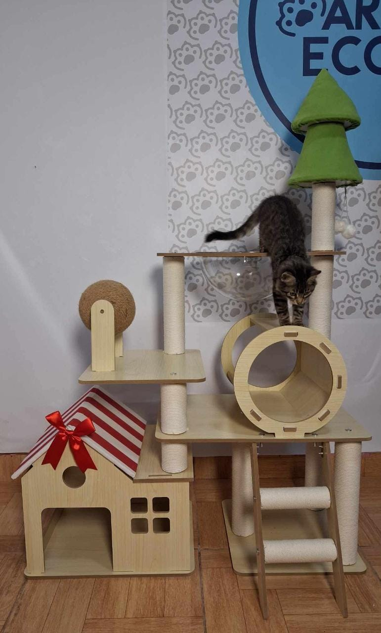 Rascador casa con escalera