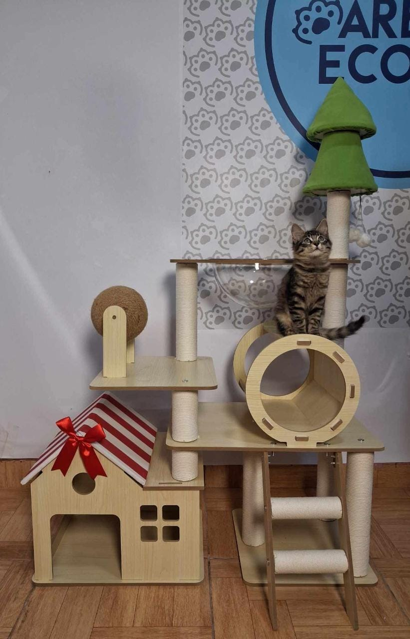 Rascador casa con escalera