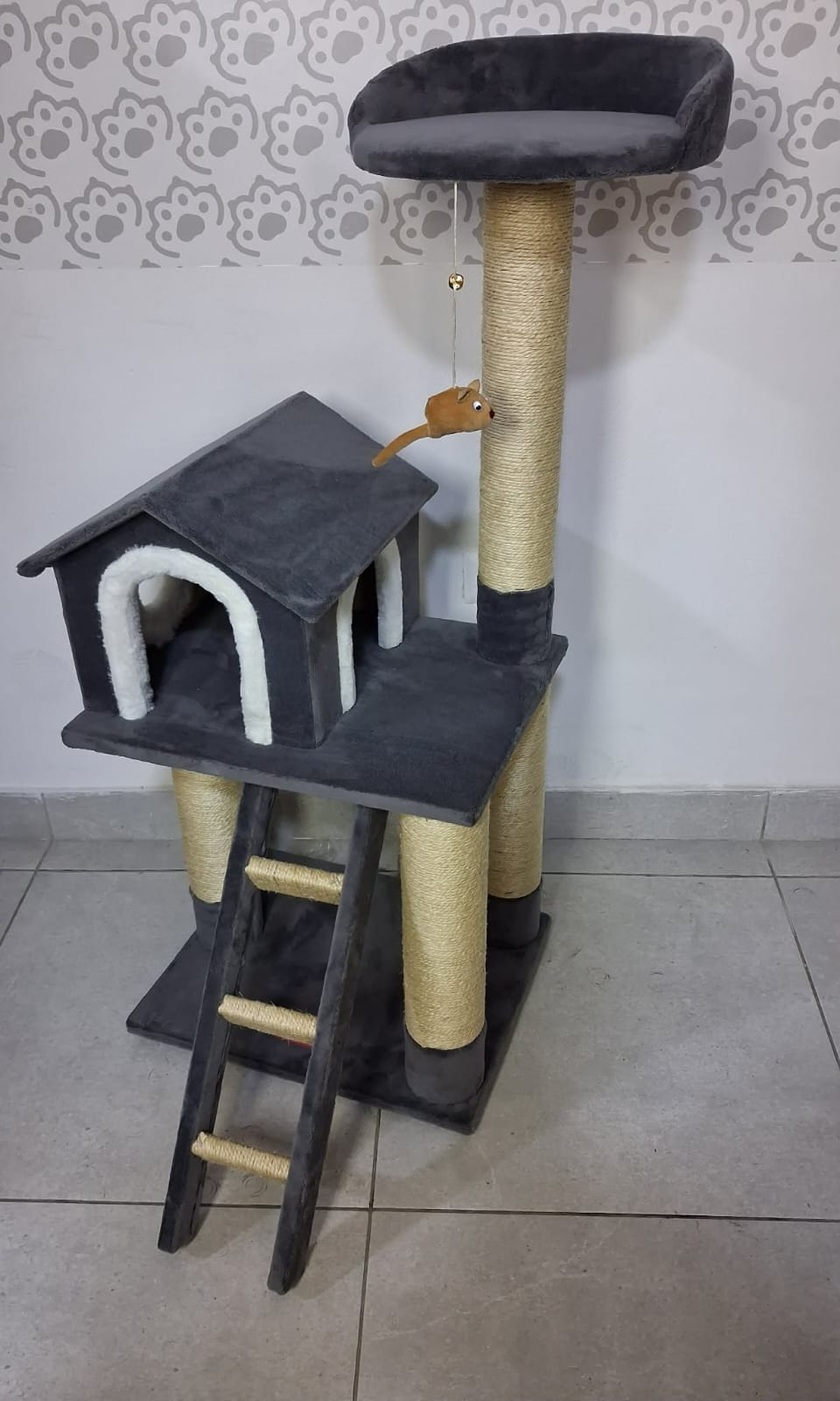 Casa de 3 pisos con escalera (1 - 2 gatos)