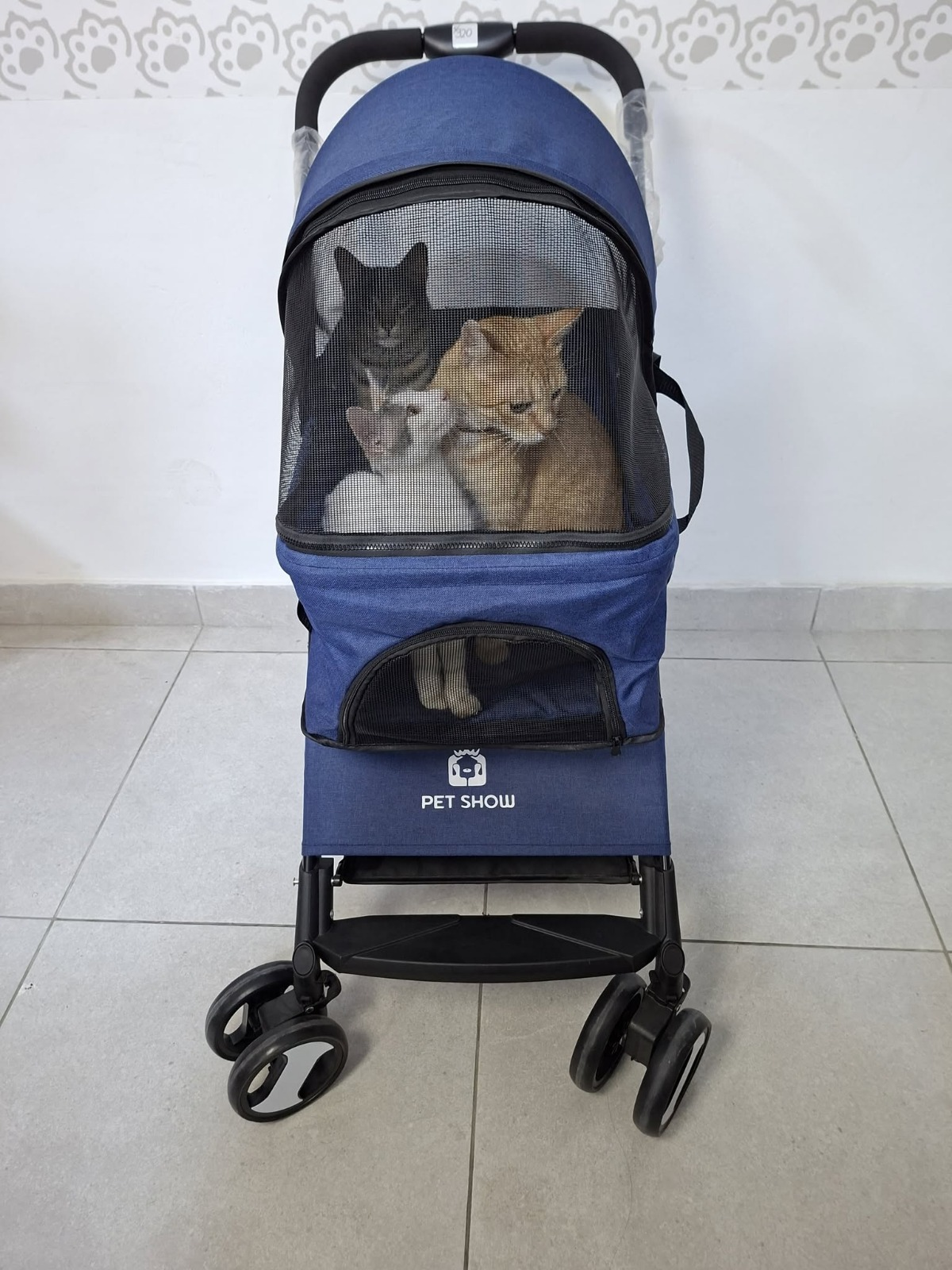 Coche 3 en 1 plegable para perros o gatos