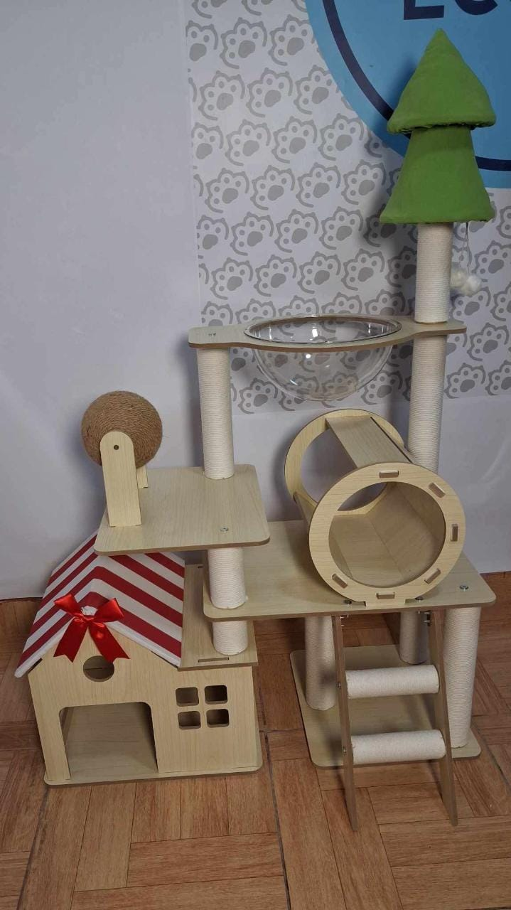 Rascador casa con escalera