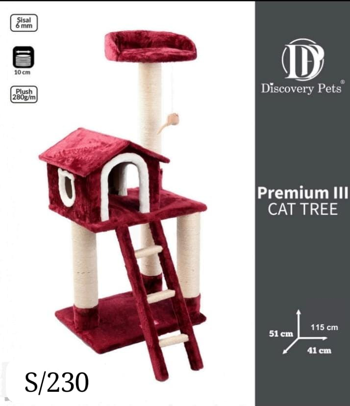 Casa de 3 pisos con escalera (1 - 2 gatos)