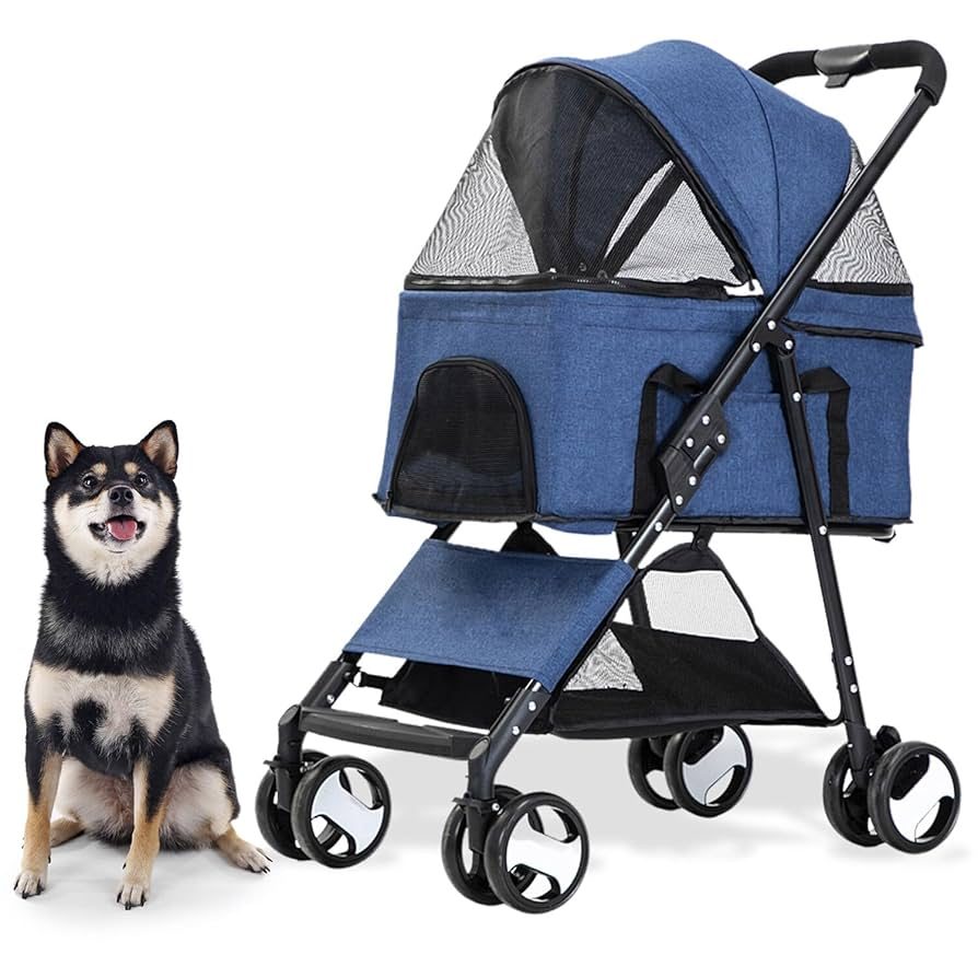 Coche 3 en 1 plegable para perros o gatos
