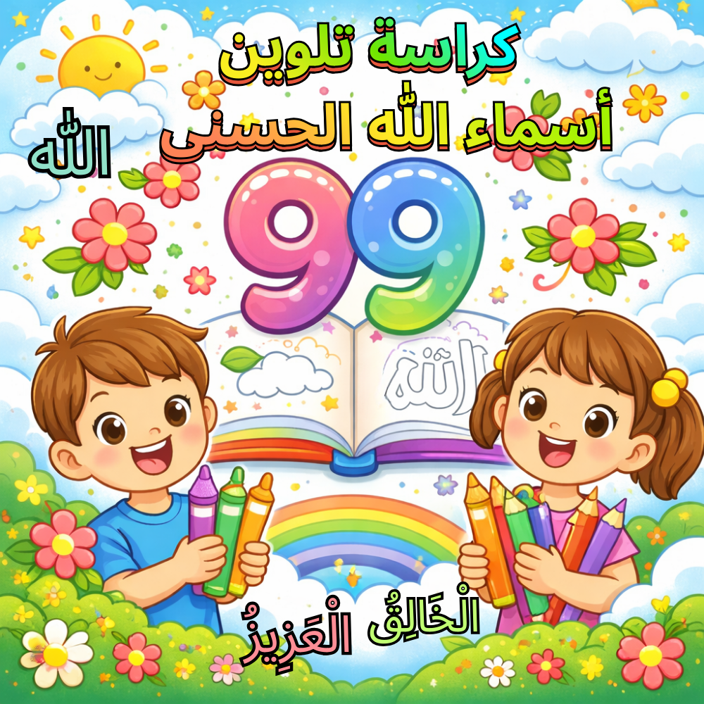 Cahier de coloriage 99 Noms d’Allah  كتاب تلوين  أسماء الله الحسنى 99