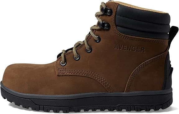 Avenger Work Boots Reflex Shoes for Women – Leather Upper – PU Midsole – Mesh Lining – Flex-Welt Construction