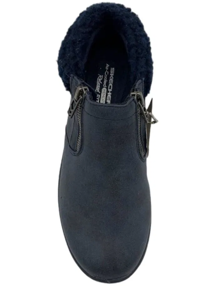 Skechers Easy Going Water Repellent Ankle Boots Social Mode Navy