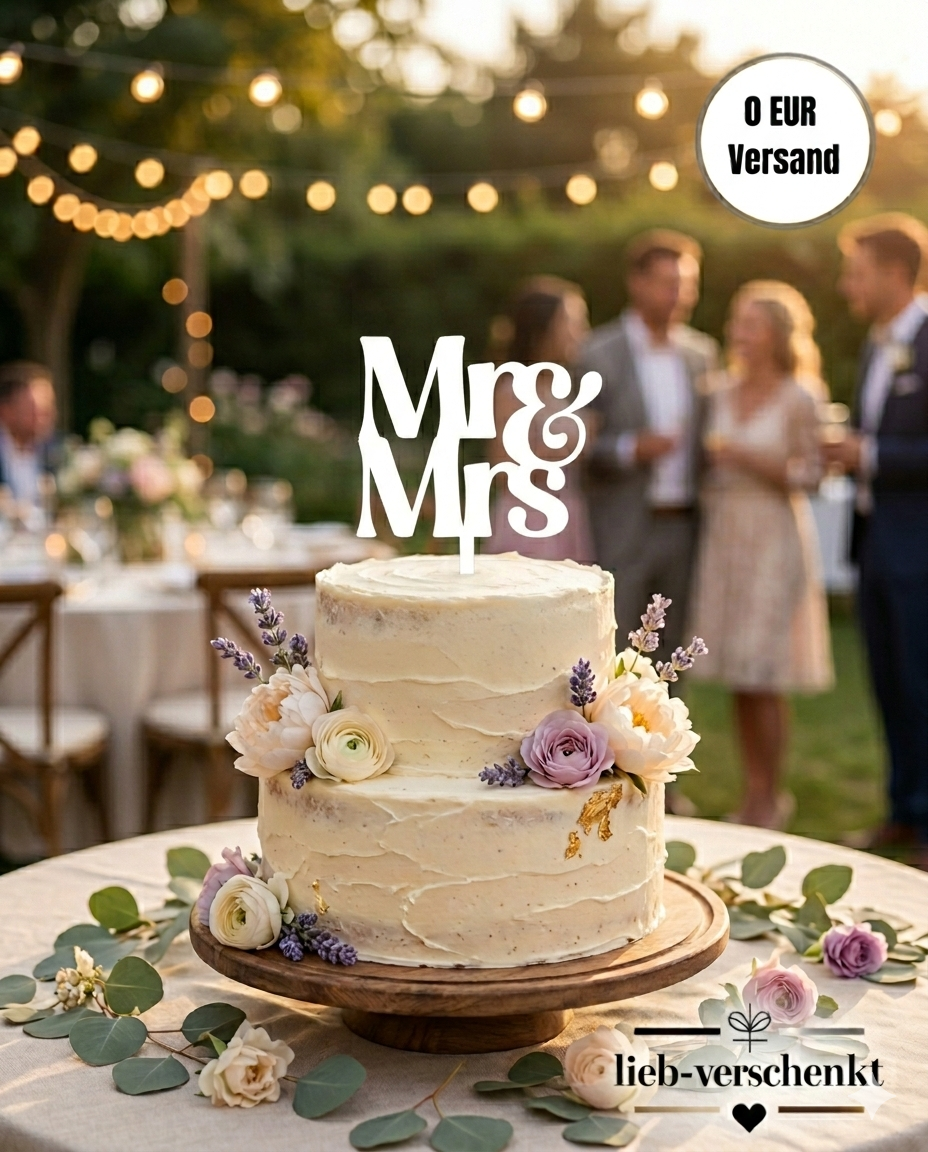 Edelstahl Tortenstecker „Mr & Mrs“ 