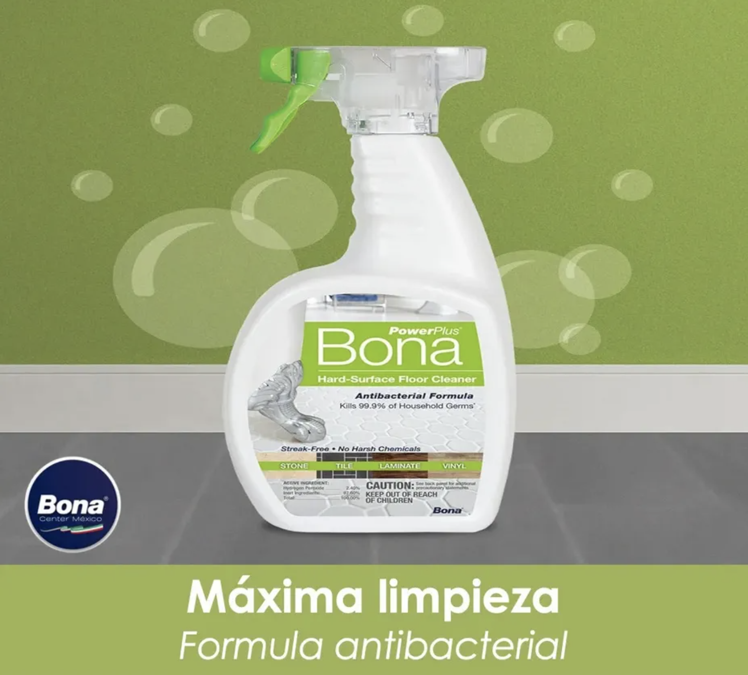 Bona Limpiador Líquido antibacterial para Pisos Power Plus 