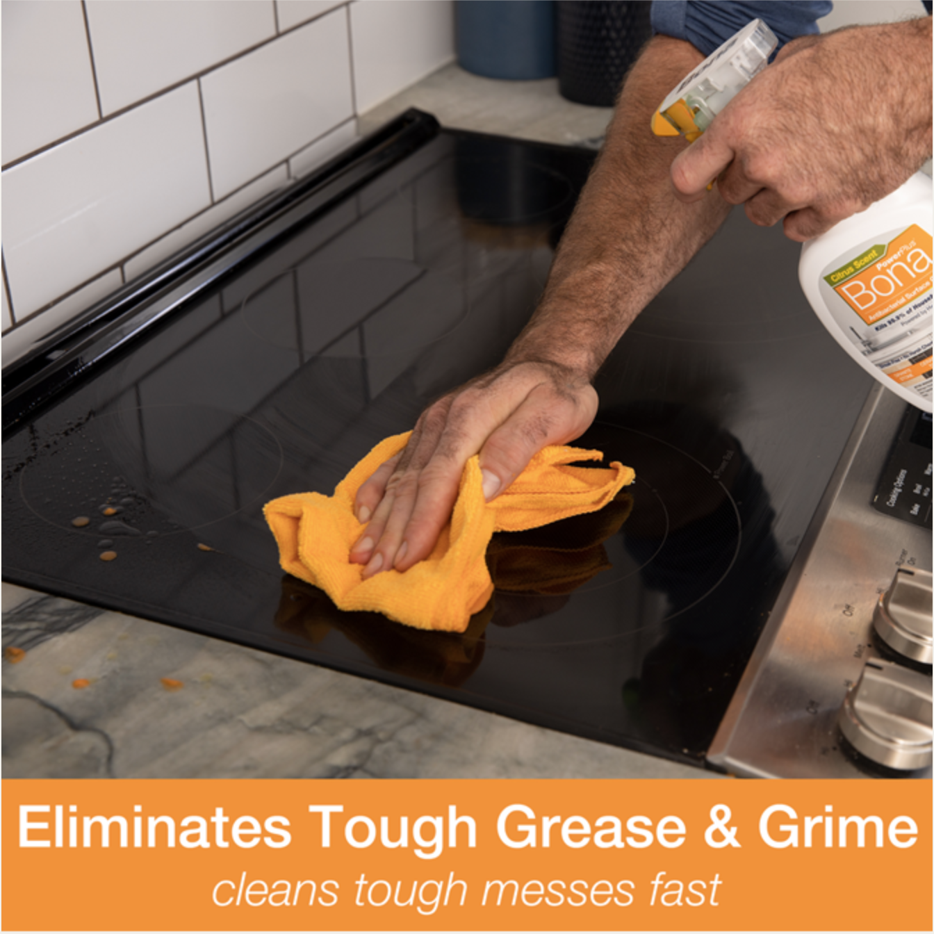 Limpiador de superficies antibacteriano Bona PowerPlus con aroma a ralladura de limón.