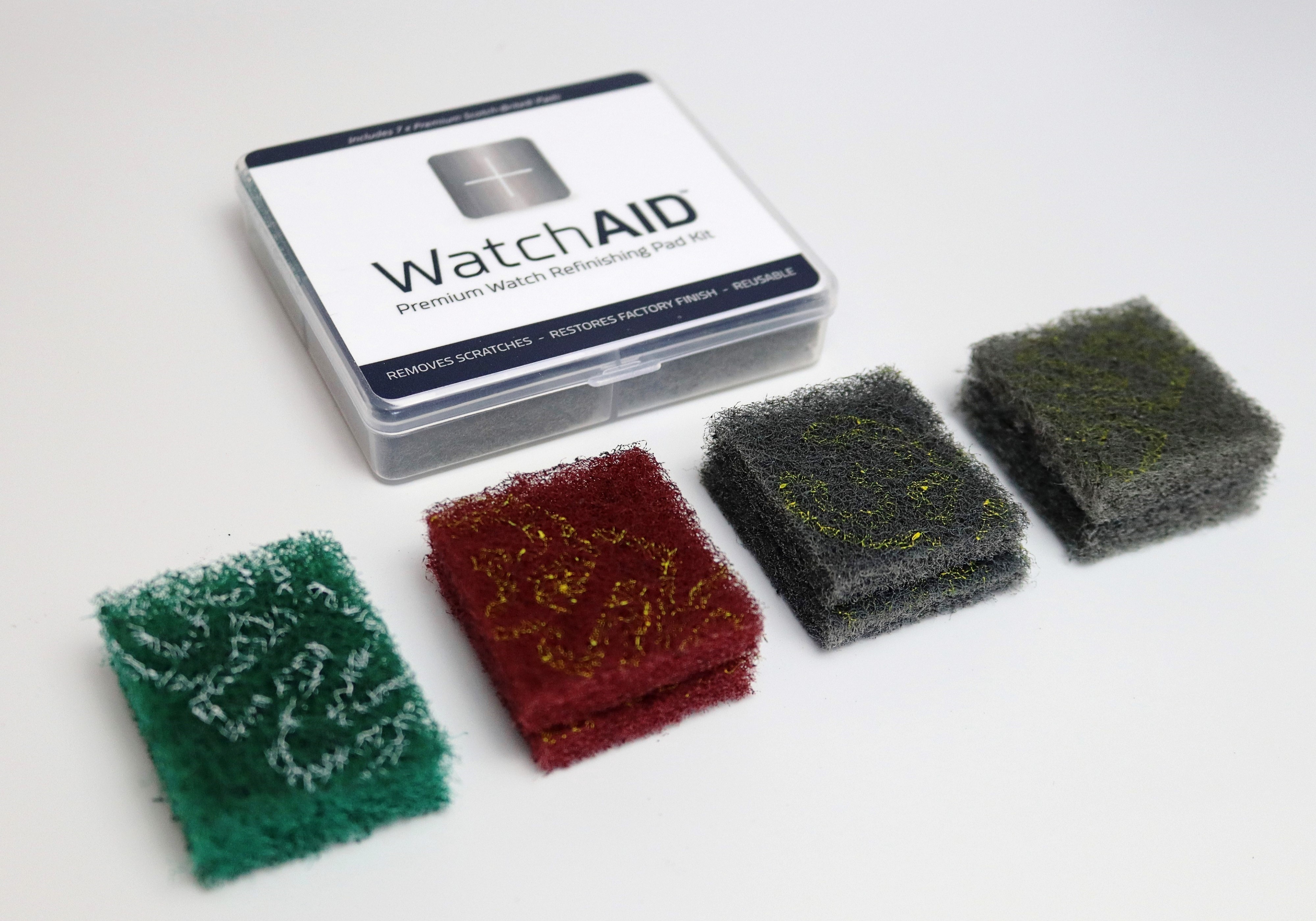 WatchAID Professional Refinishing Kit Premium Grade 3M® Pads Watch Scratch Removal Satin Brushed Finish