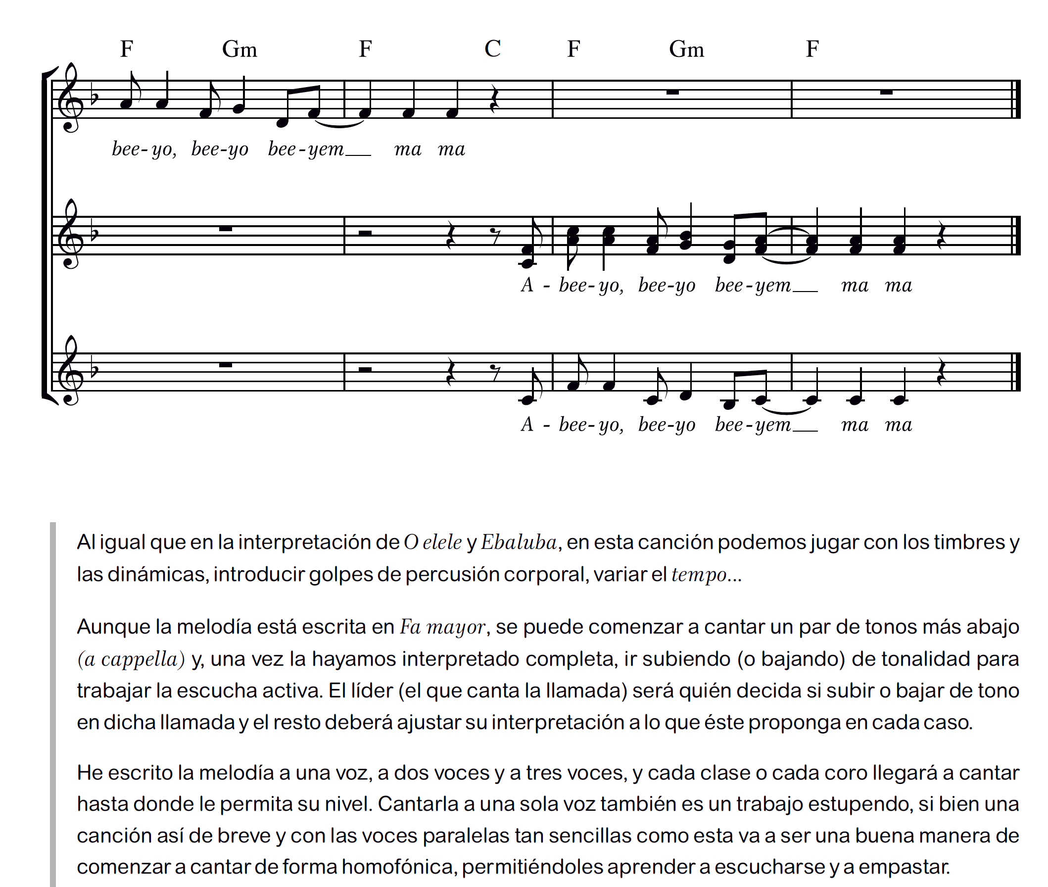 Un viaje desde el canto en el aula de primaria hacia el coro escolar