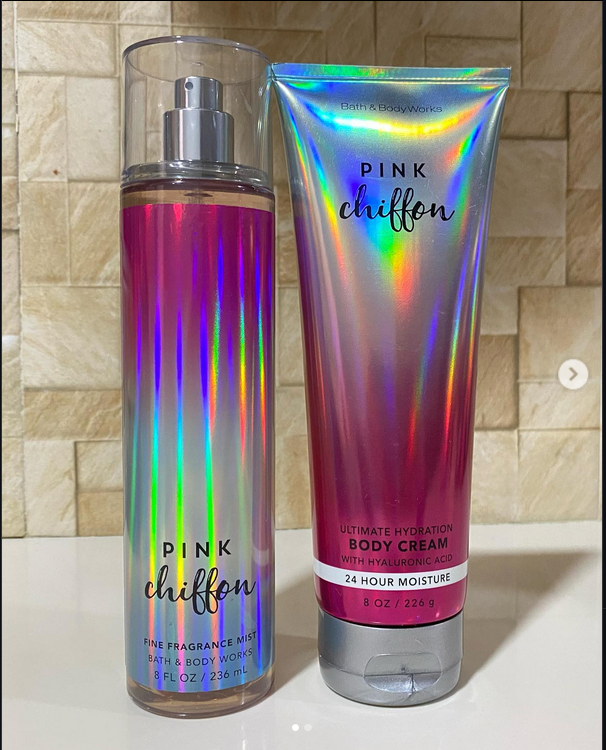 Set Pink Chiffon Bath & Body Works