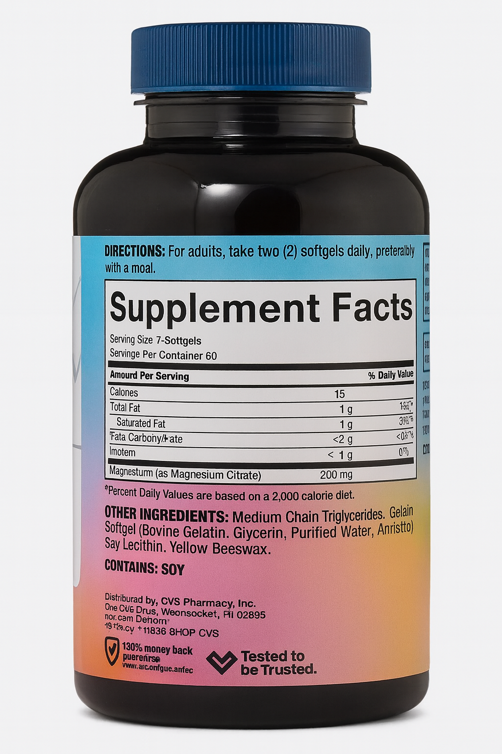 Citrato de Magnesio 120 cápsulas blandas de 250 mg