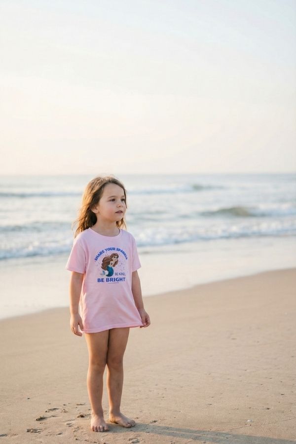 Toddler Short Sleeve Tee - 'Be Kind Be Bright' Inspirational Shirt for Kids