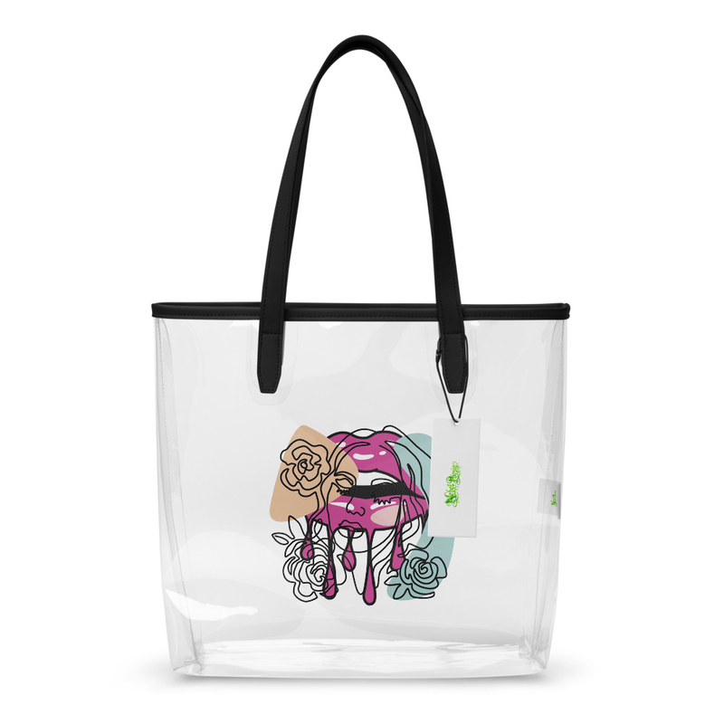 Transparente Tote Bag mit Kunstmotiv Größe 30,5x1 5,3x30,5 mit UV Druck Hochwertig lang lebiges Motiv