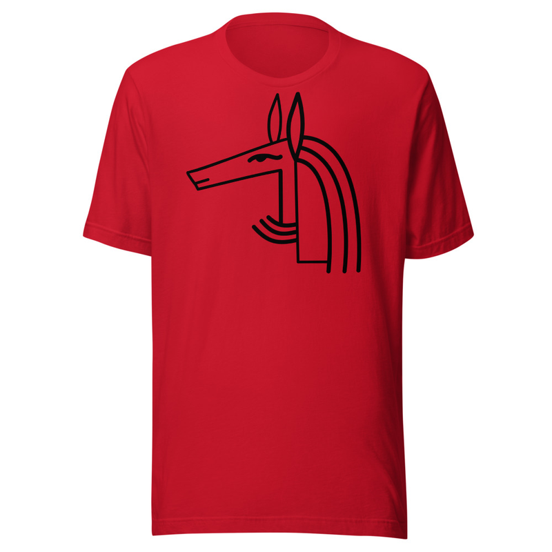 Ghrissi Rotes T-Shirt mit Pferdemotiv