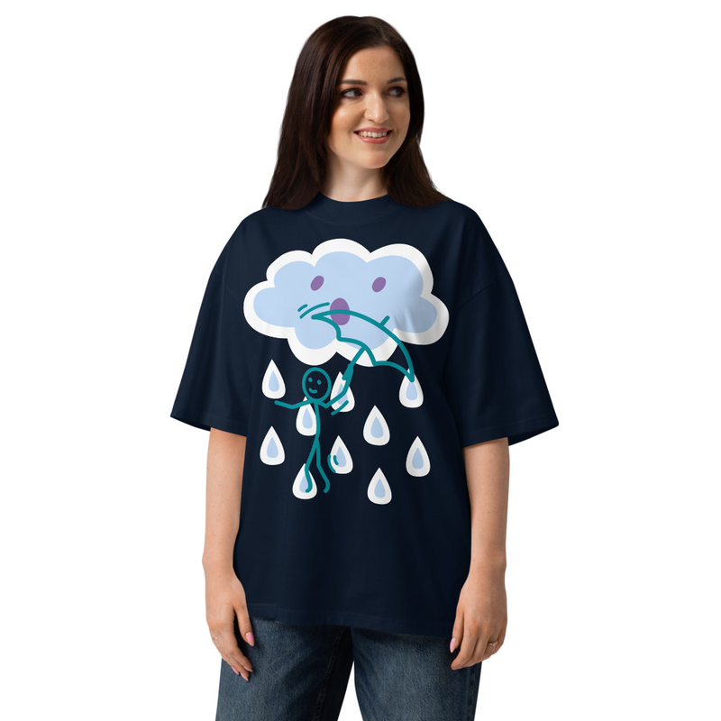 Ghrissi - Oversize T-Shirt Regenwolke