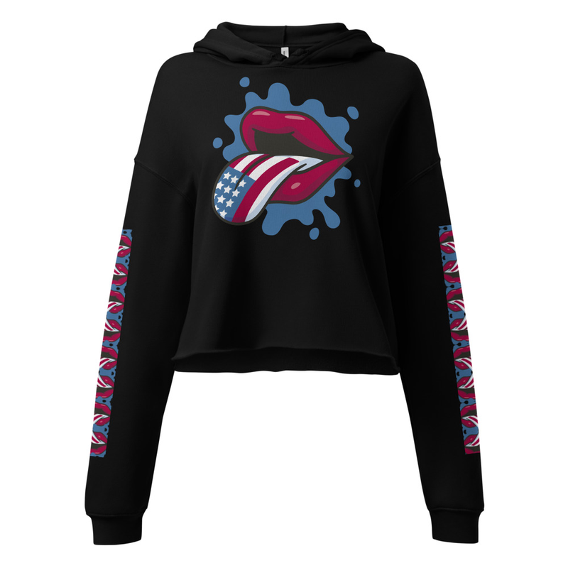 Ghrissi - Cropped Hoodie mit USA-Print