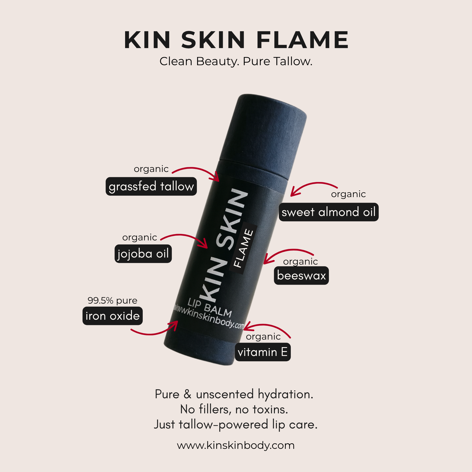 Kin Skin Flame - Tallow Lip Balm 