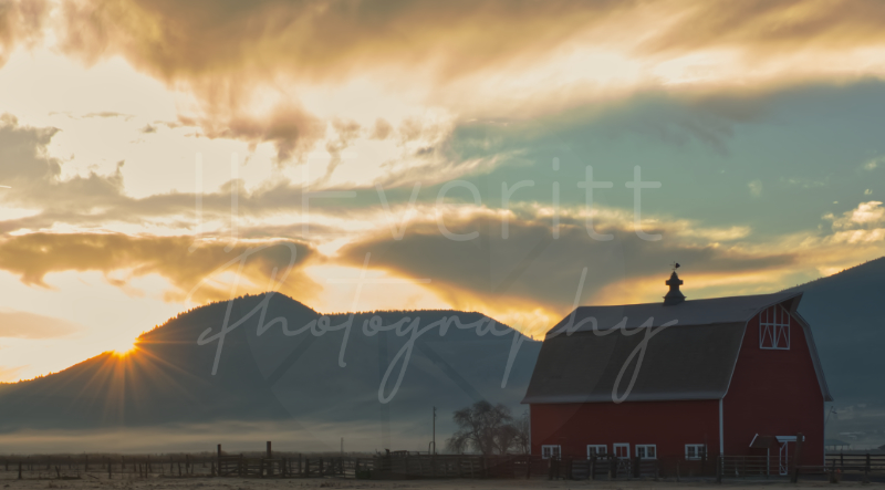 Barn Sunrise 8x10 Image