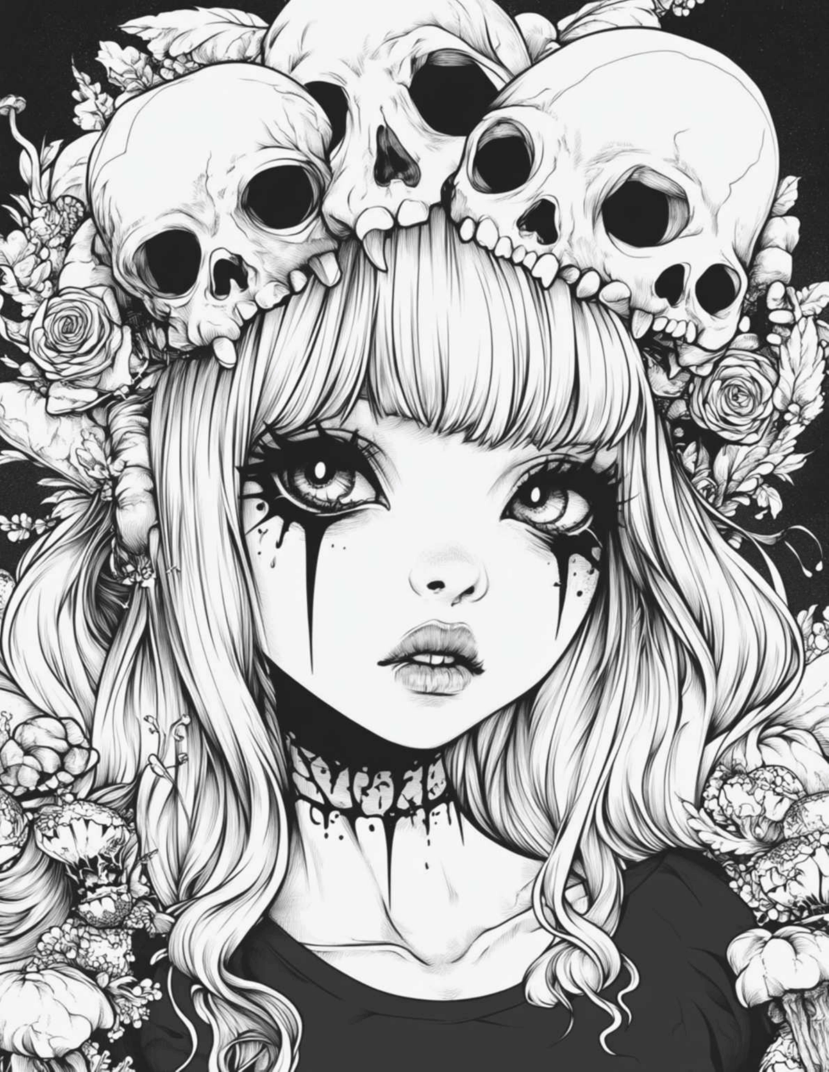 Creepy and Cute Kawaii Features 25 Printable Coloring Pages