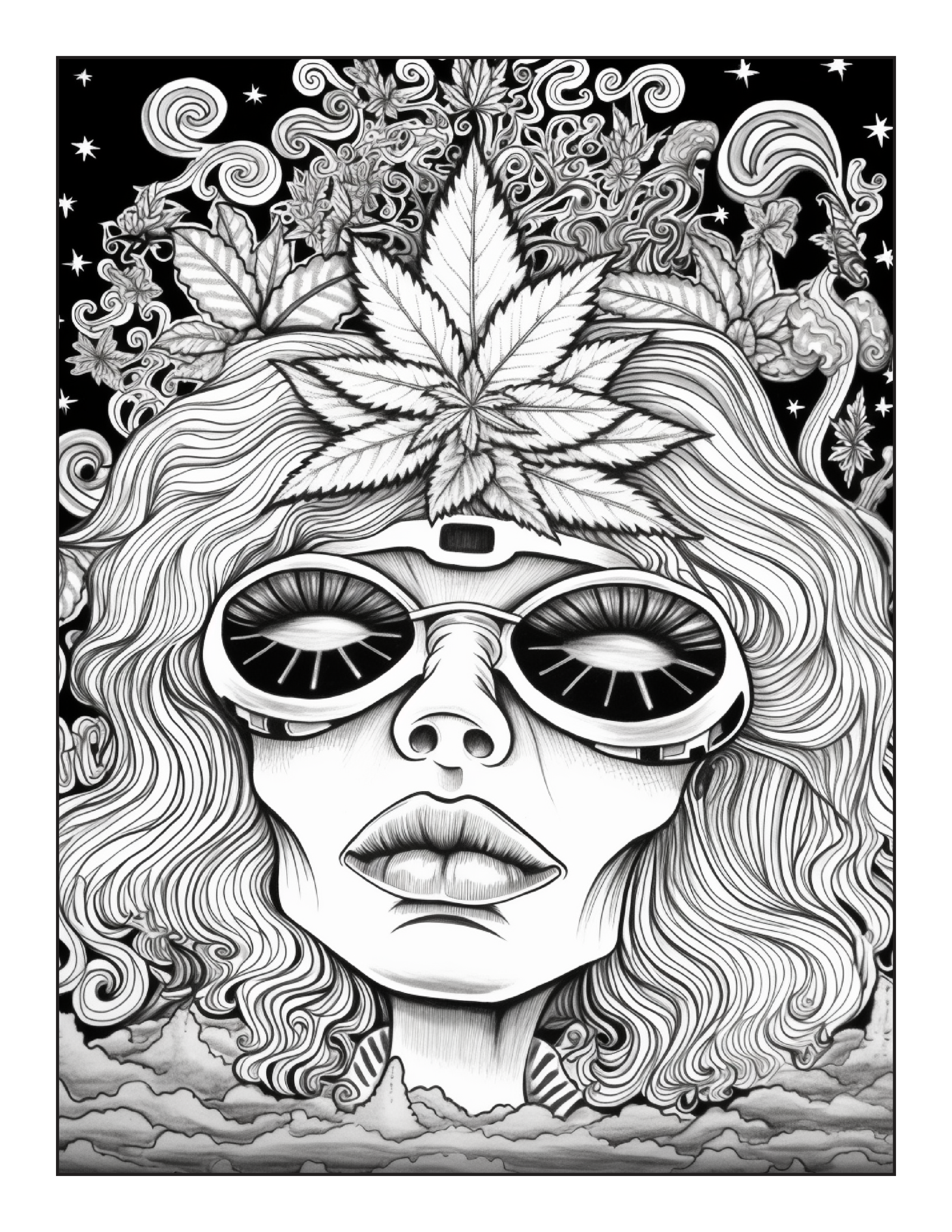 Psychedelic Stoner's Features 25 Printable Coloring Pages for Adults  