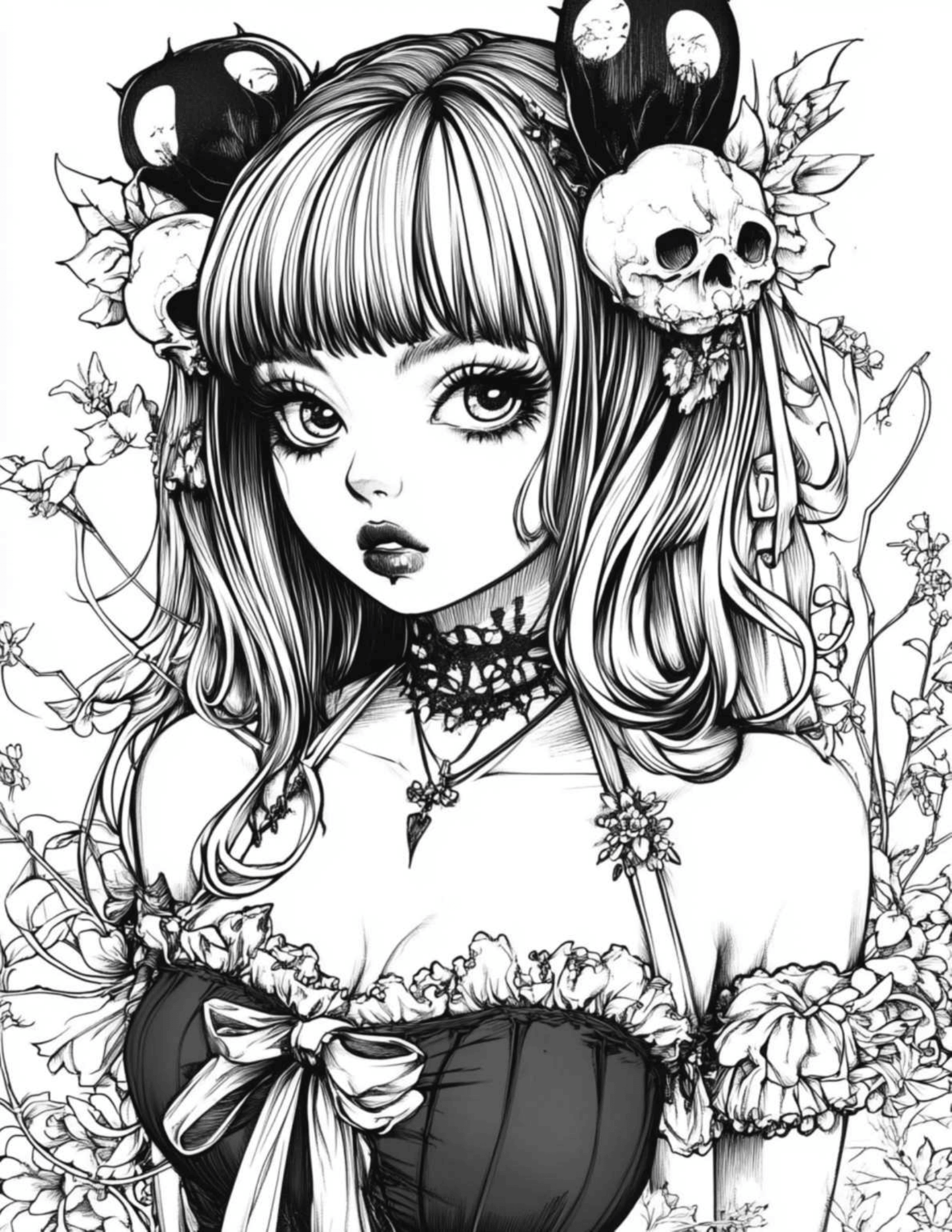 Creepy and Cute Kawaii Features 25 Printable Coloring Pages 