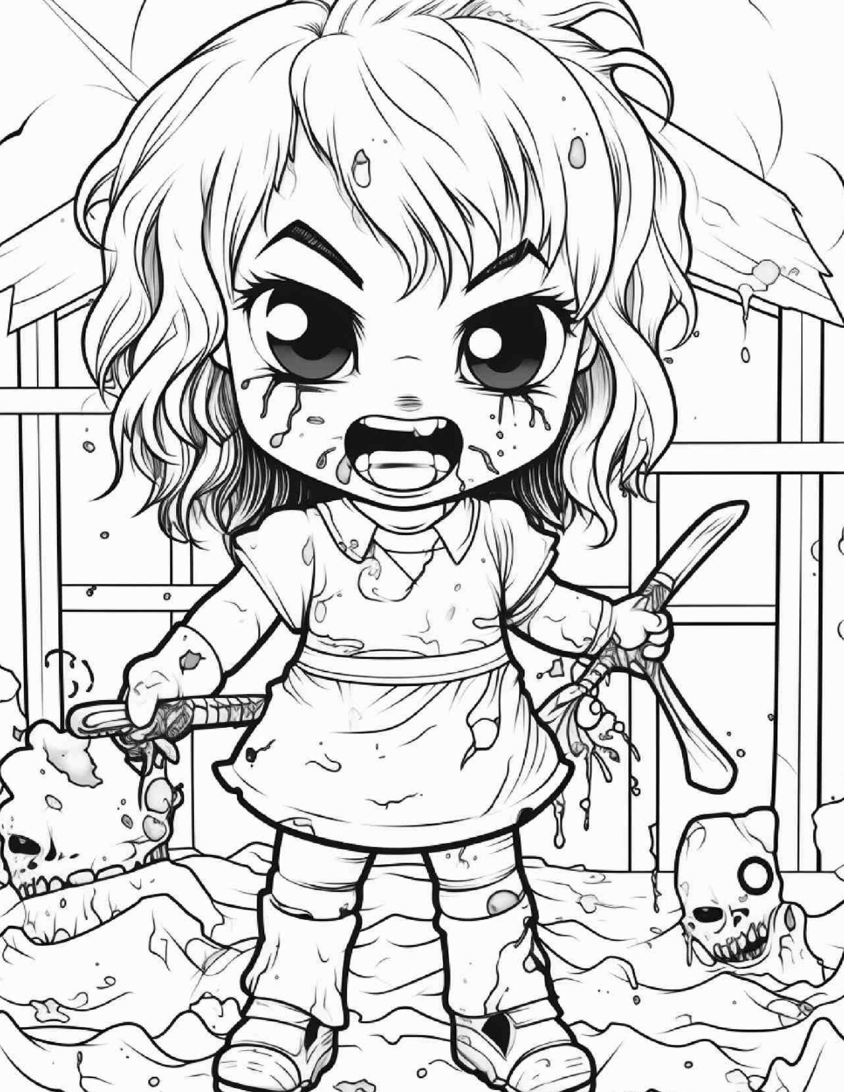 Creepy Kawaii Pastel Goth Features 25 Printable Coloring Pages for Adults and Kids   