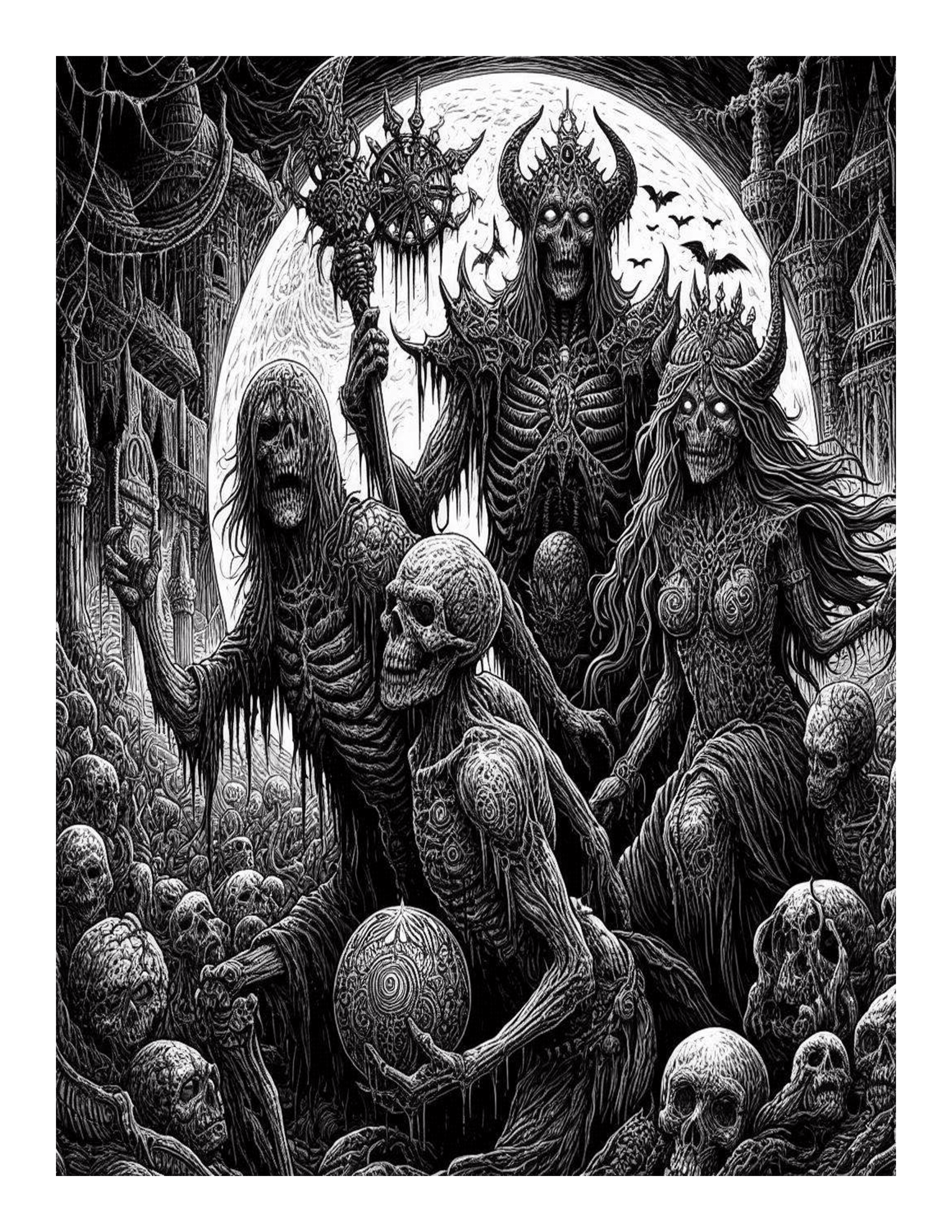 Dark Fantasy Horror Coloring Pages 