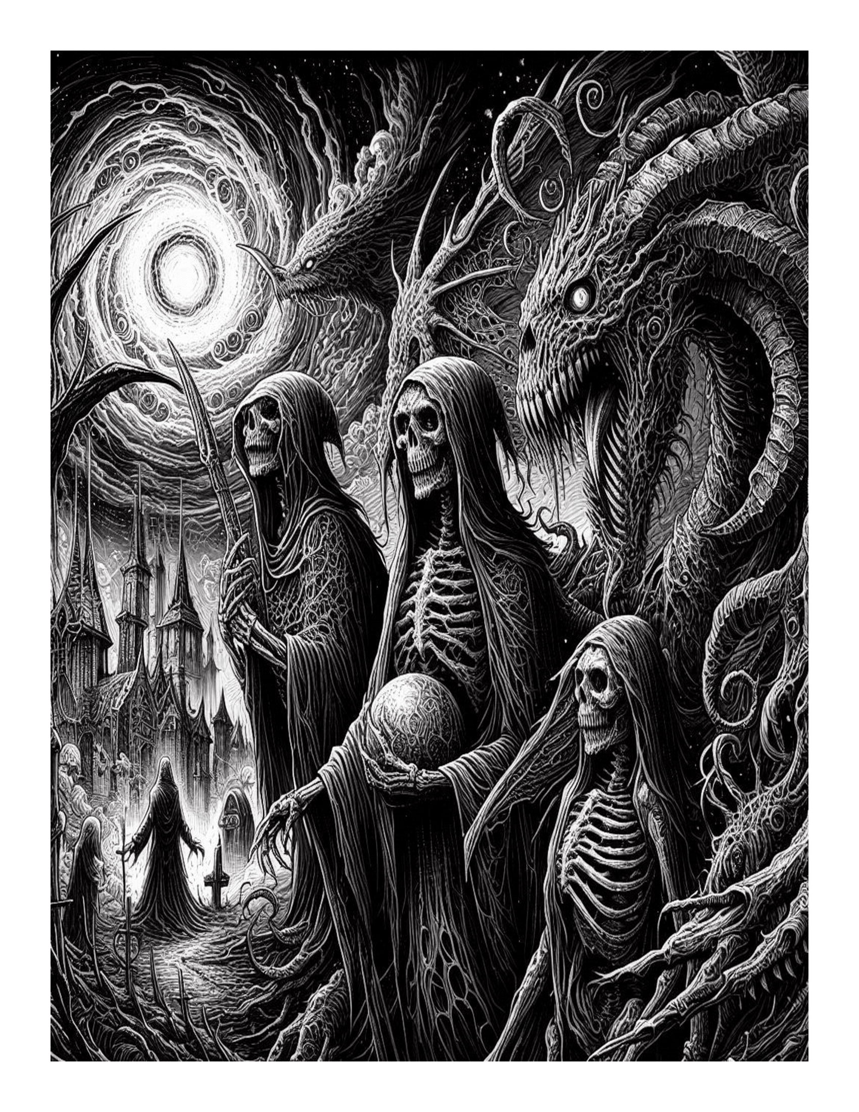 Dark Fantasy Horror Coloring Pages 