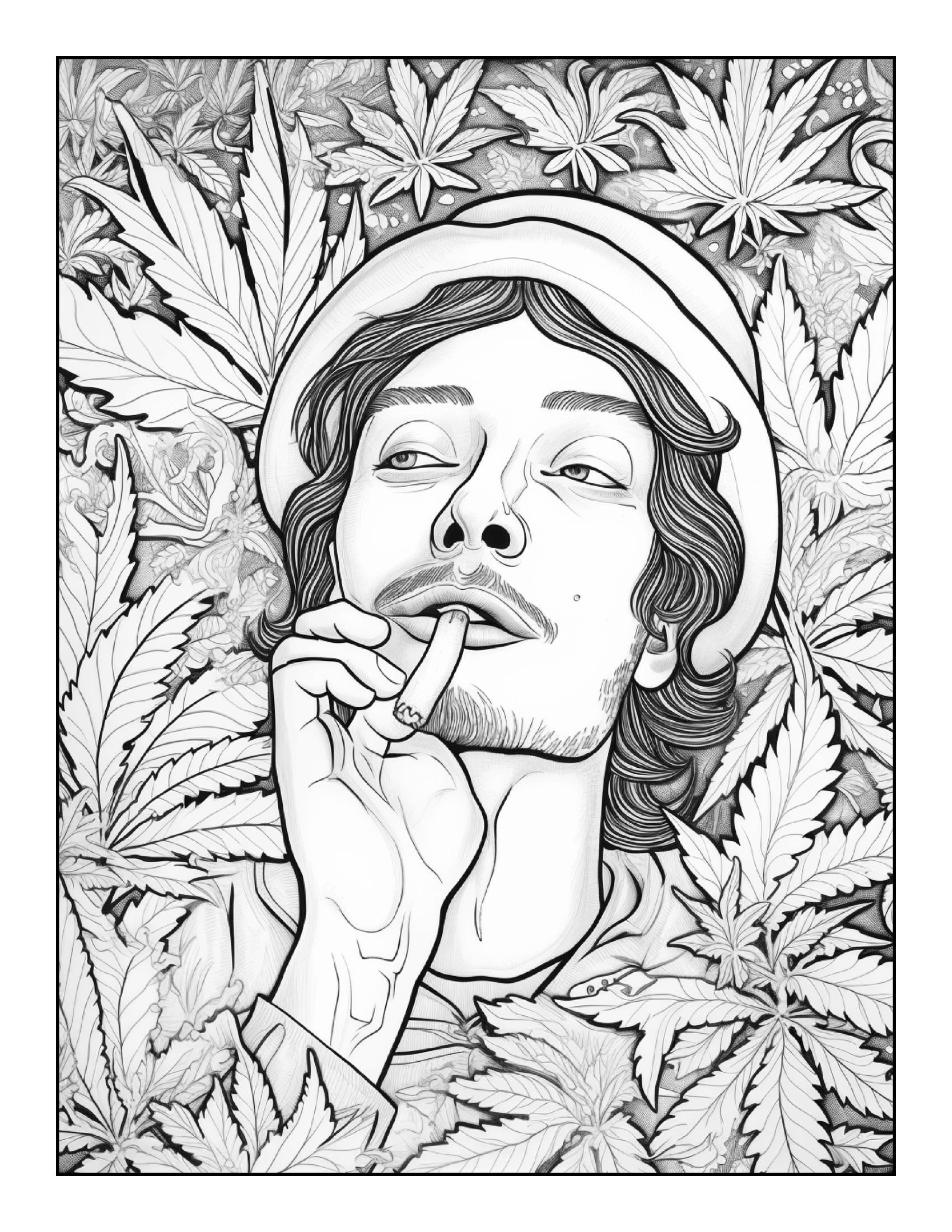 Funny Trippy Psychedelic Stoner Features 25 Printable Coloring Pages for Adults  