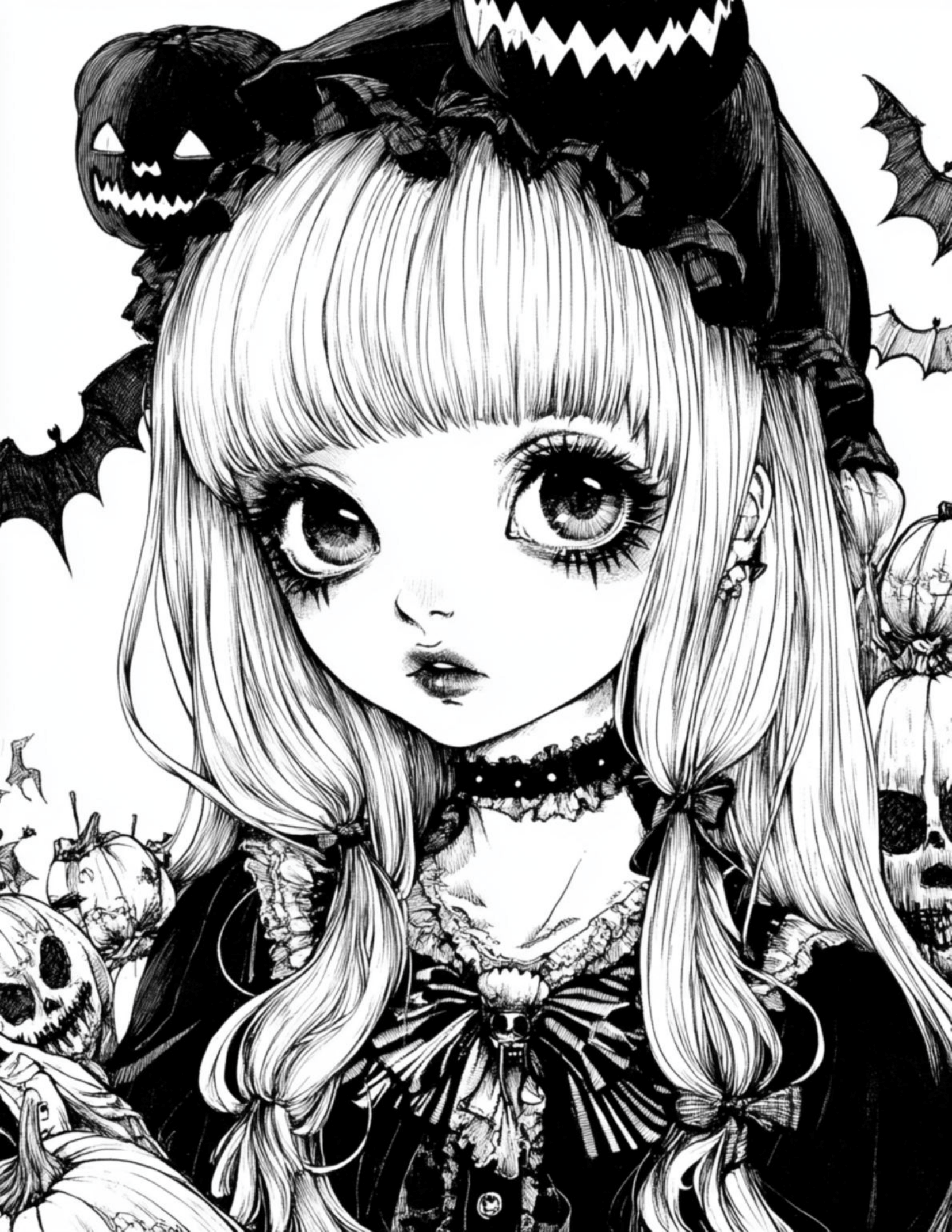 Creepy and Cute Kawaii Features 25 Printable Coloring Pages 