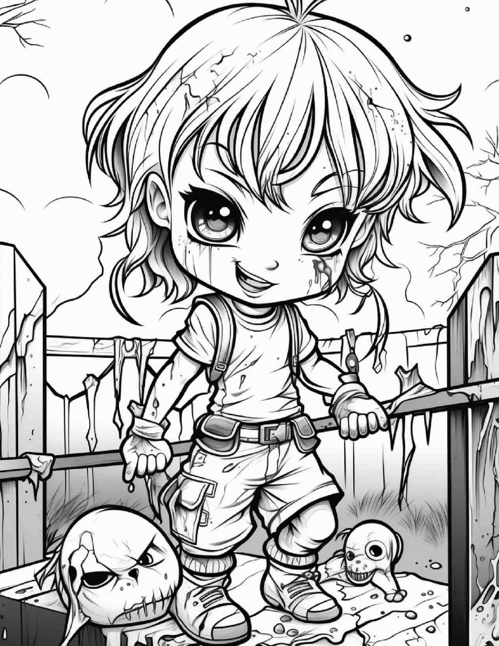 Creepy Kawaii Pastel Goth Features 25 Printable Coloring Pages for Adults and Kids   