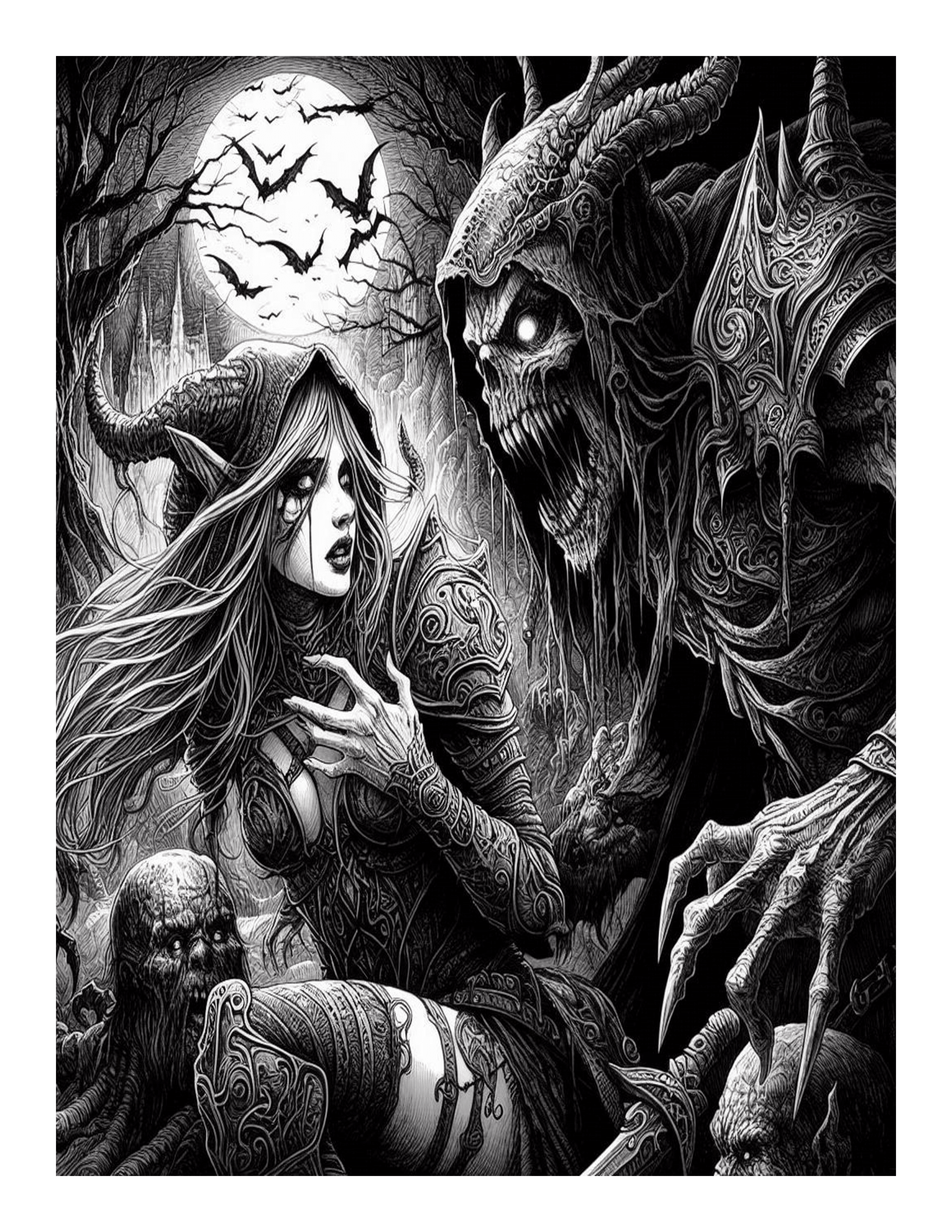 Dark Fantasy Horror Coloring Pages