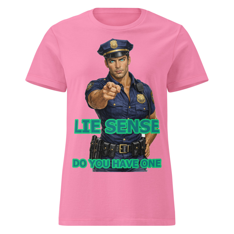 Lie Sense Male Cop – Womens Wordplay Graphic T‑Shirt | Eteemology