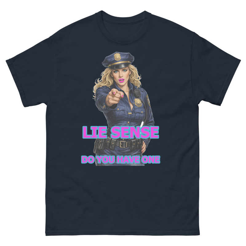 Lie Sense Female Cop– Unisex Wordplay Graphic T‑Shirt | Eteemology