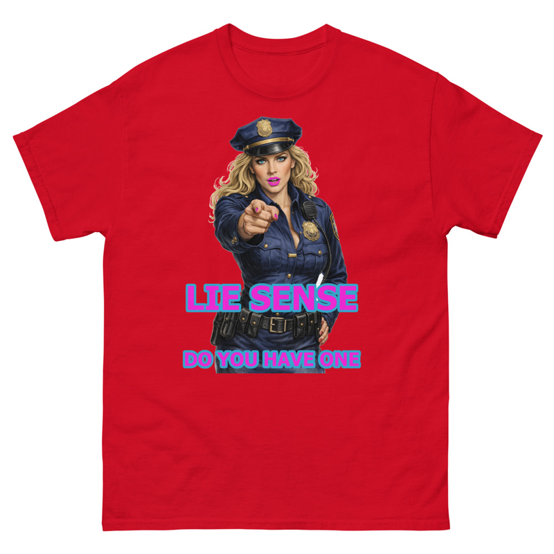 Lie Sense Female Cop– Unisex Wordplay Graphic T‑Shirt | Eteemology