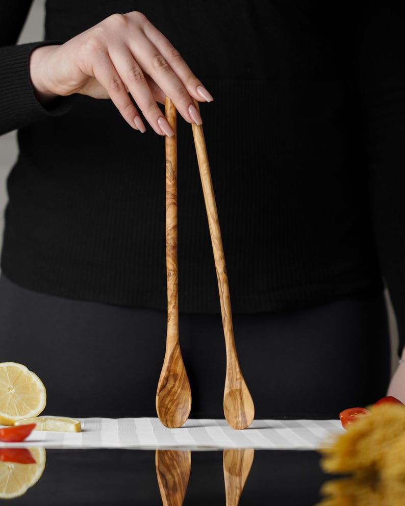Handmade Olive Wood Tasting Spoons: Elegant Drink Stirrers