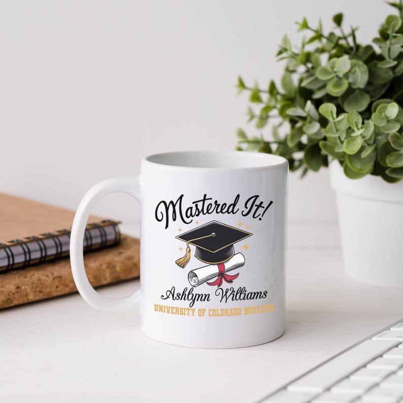 Personalized Graduation Mug: Mastered It, Class of 2025 (11oz and 15oz)
