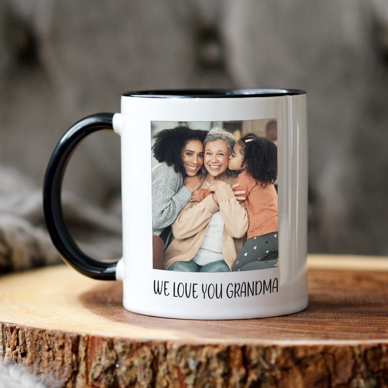 Personalized Photo Grandma Mug: Custom Coffee Cup Gift Idea for Grandmothers