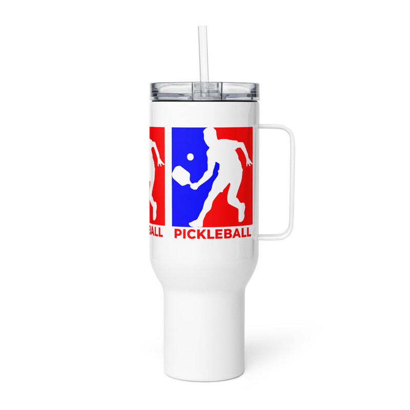 Un-Official Men's Pickleball Logo Travel Mug with a Handle